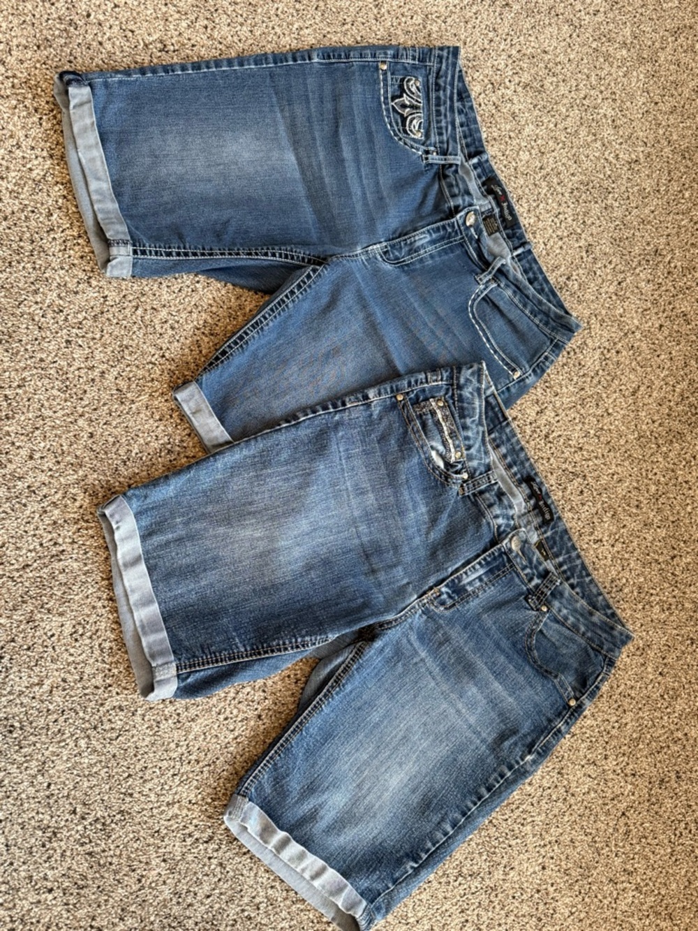 Love Indigo Rolled Hem Denim Shorts in Faded Blue 2 for the price ❤️